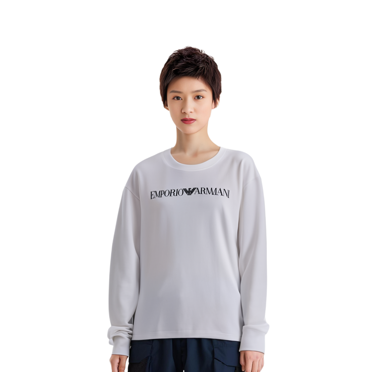 (Women) Emporio Armani SS23 White Crewneck Sweatshirt with Letter Print 8N2M9E-2J49Z-F109 圖 5