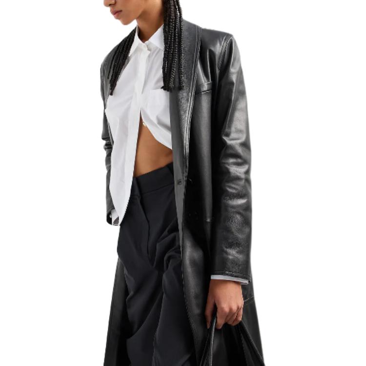 Details for (Women) EMPORIO ARMANI SS24  Asymmetric Button-Down Long Sleeve Shirt White 3D2C64-2N0FZ-10100