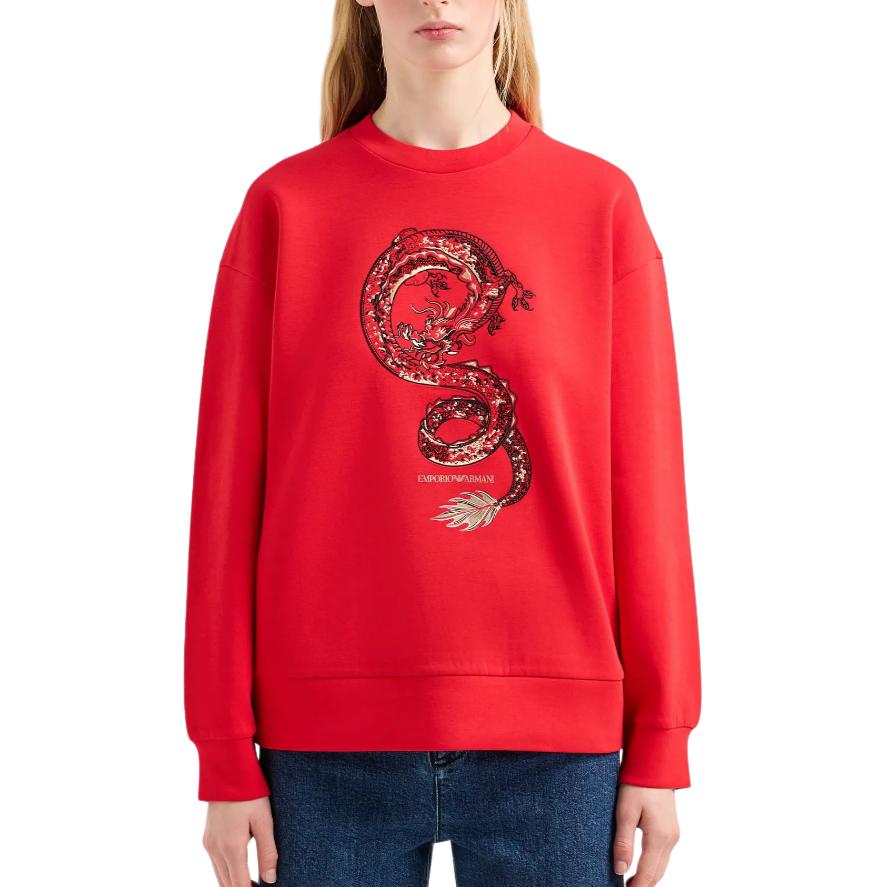 (Women) Emporio Armani SS24 Graphic Print Crewneck Sweatshirt (Year of the Dragon Series) EW000006-AF10002-U5061 圖 3