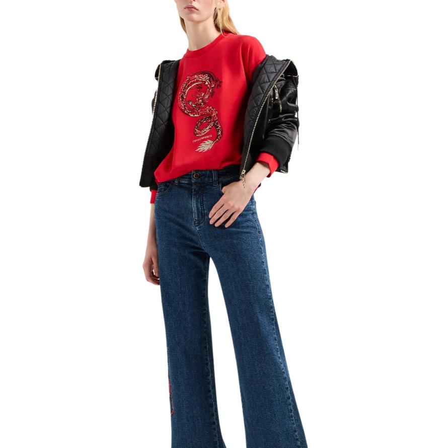 (Women) Emporio Armani SS24 Graphic Print Crewneck Sweatshirt (Year of the Dragon Series) EW000006-AF10002-U5061 圖 5