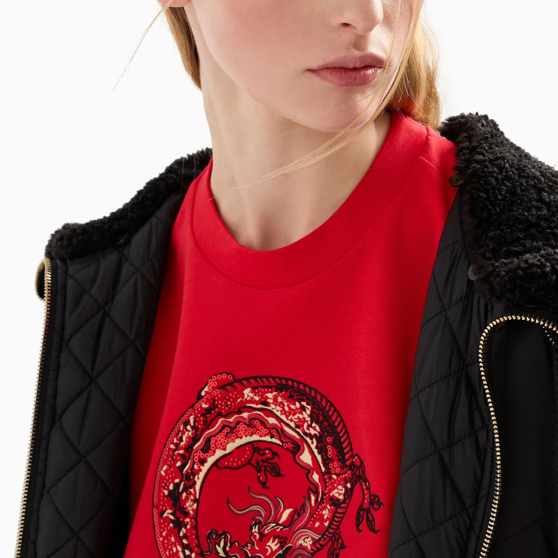 (Women) Emporio Armani SS24 Graphic Print Crewneck Sweatshirt (Year of the Dragon Series) EW000006-AF10002-U5061 圖 6