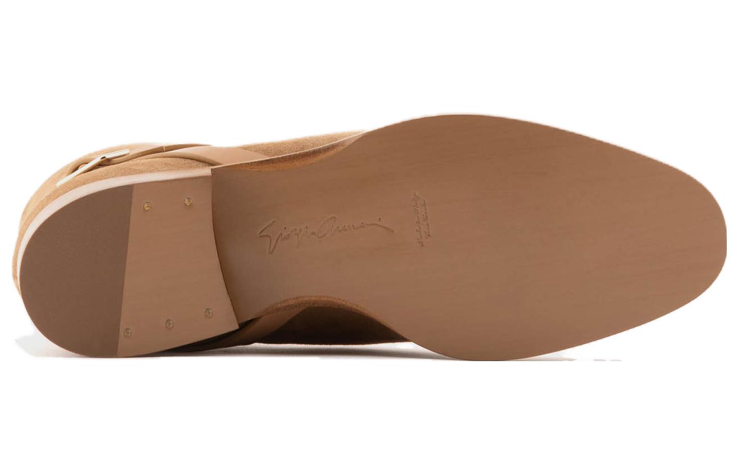 (W) Emporio Armani Velour Leather Zip Boot 'Brown' 圖 4