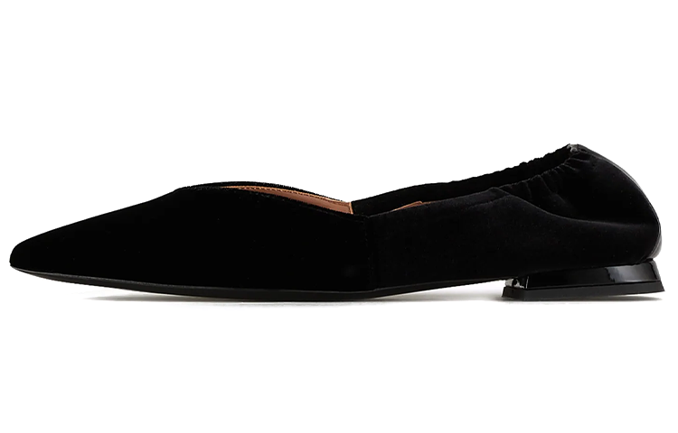 (Women) Emporio Armani Velvet Ballet Flats 'Black Swan' X3D244XM6001K001