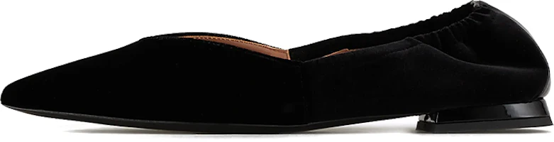 (Women) Emporio Armani Velvet Ballet Flats 'Black Swan' X3D244XM6001K001 (Women) Emporio Armani Velvet Ballet Flats 'Black Swan' X3D244XM6001K001