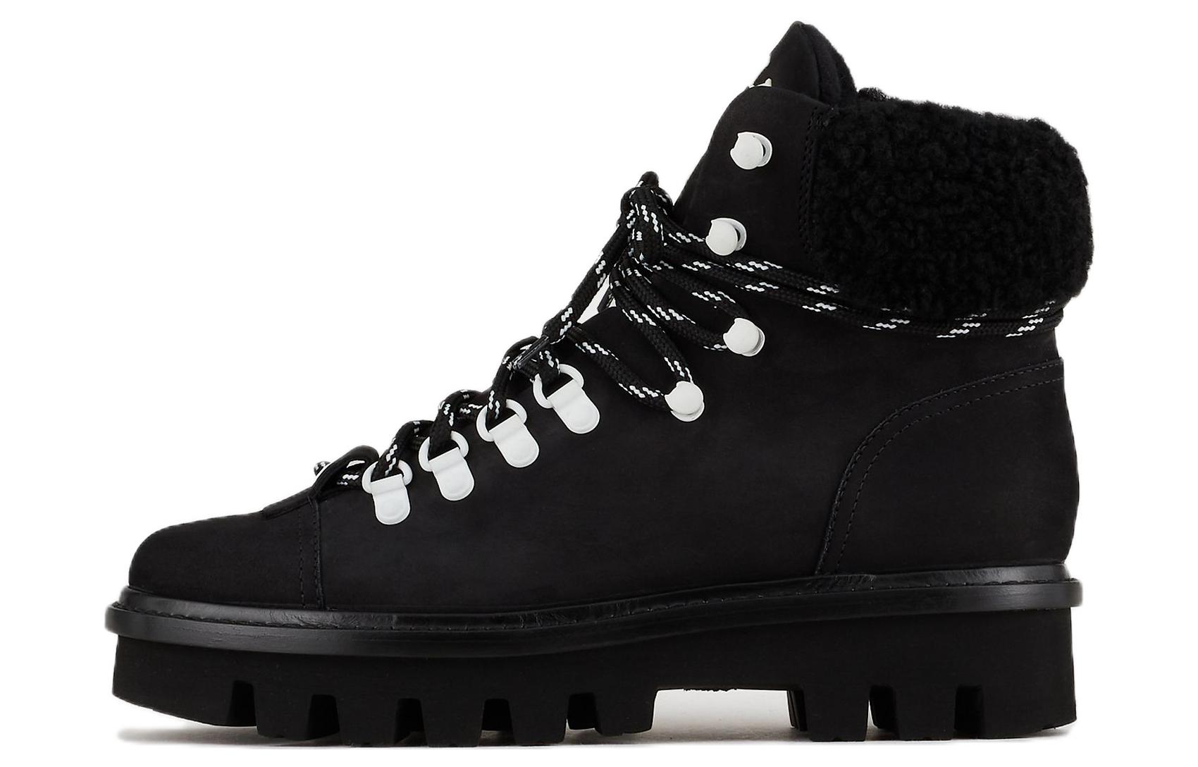 (Women) Emporio Armani Velvet Lace-Up Round Toe Bootie 'Black Fashion' X1M383XN1071K001