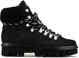 Order EMPORIO ARMANI 阿瑪尼 絨面 繫帶圓頭 時尚短靴 女款 黑色