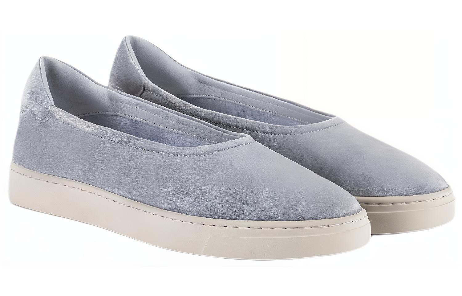 (W) Emporio Armani Velvet Leather Ballet 'Blue' 圖 3