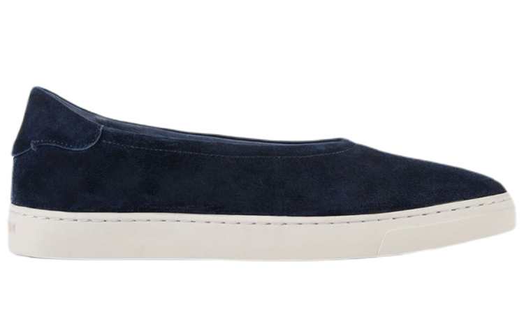 (W) Emporio Armani Velvet Leather Ballet Flats 'Deep Navy' 圖 2