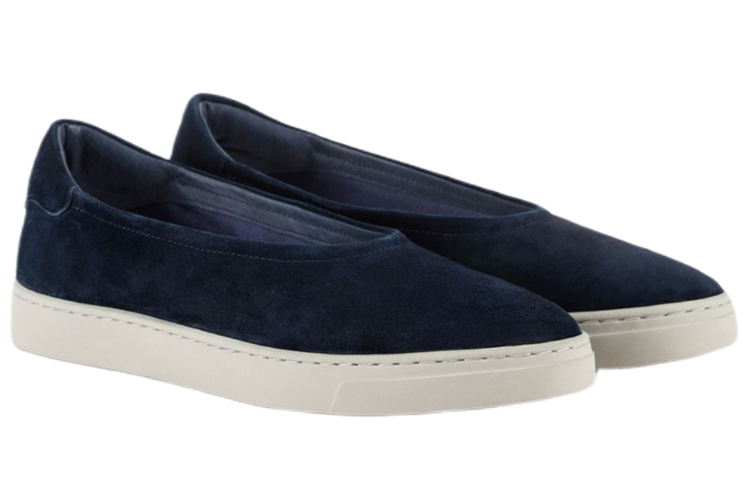 (W) Emporio Armani Velvet Leather Ballet Flats 'Deep Navy' 圖 3