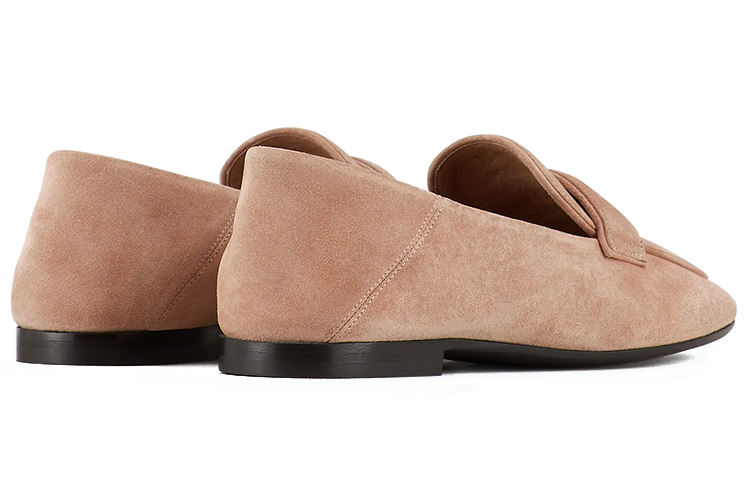 (W) Emporio Armani Velvet Leather Loafer 'Pink Logo' 圖 3
