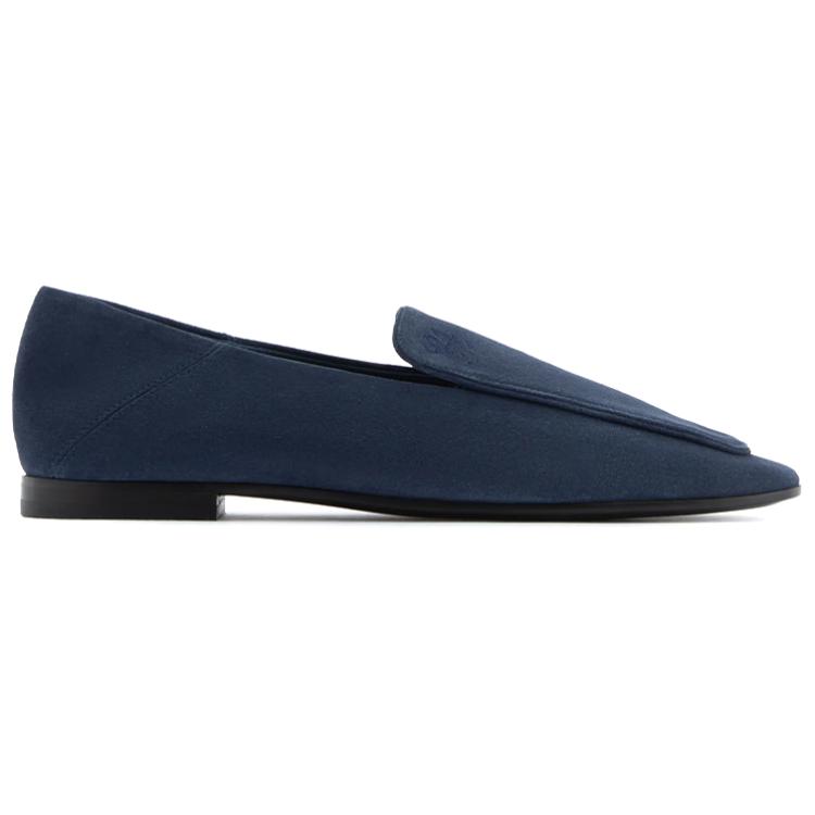 (W) Emporio Armani Velvet Leather Loafers 'Blue' 圖 2