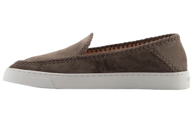 (Women) Emporio Armani Velvet Leather Slip-On 'Grey Brown' X1Y004XF462100417