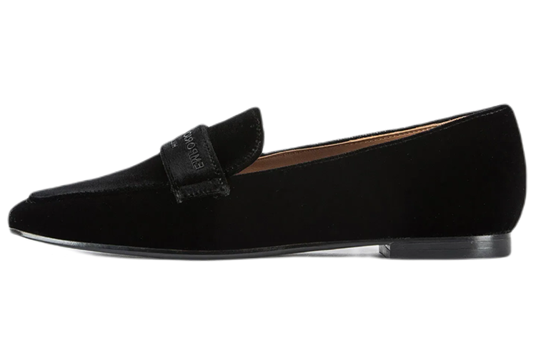 (W) Emporio Armani Velvet Loafers 'Black'