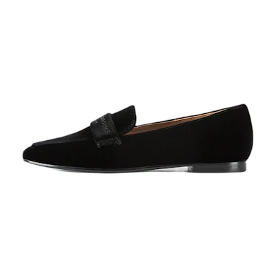 (W) Emporio Armani Velvet Loafers 'Black'
