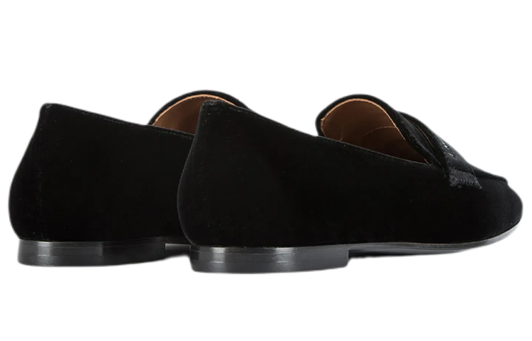 (W) Emporio Armani Velvet Loafers 'Black' 圖 3