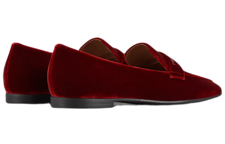 (W) Emporio Armani Velvet Loafers 'Red' 圖 3