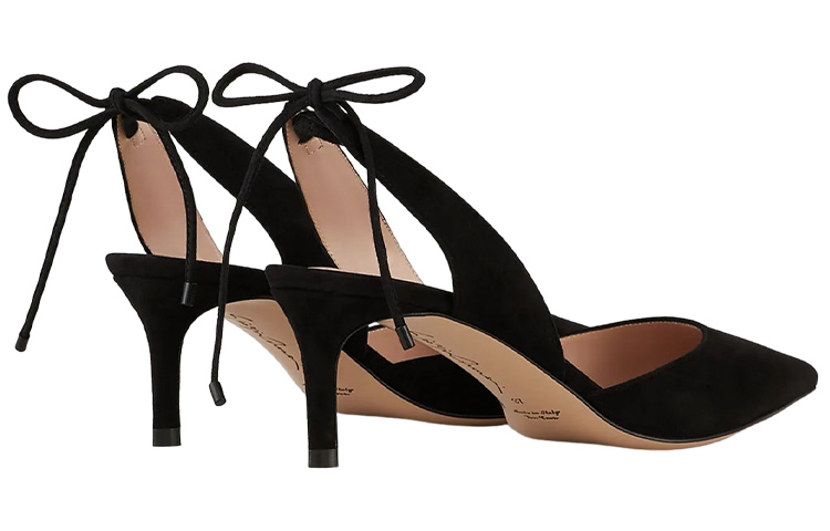 Shop (W) Emporio Armani Zapatos de Terciopelo Negro 'Stiletto Punta Fina' X1E908XC067100002