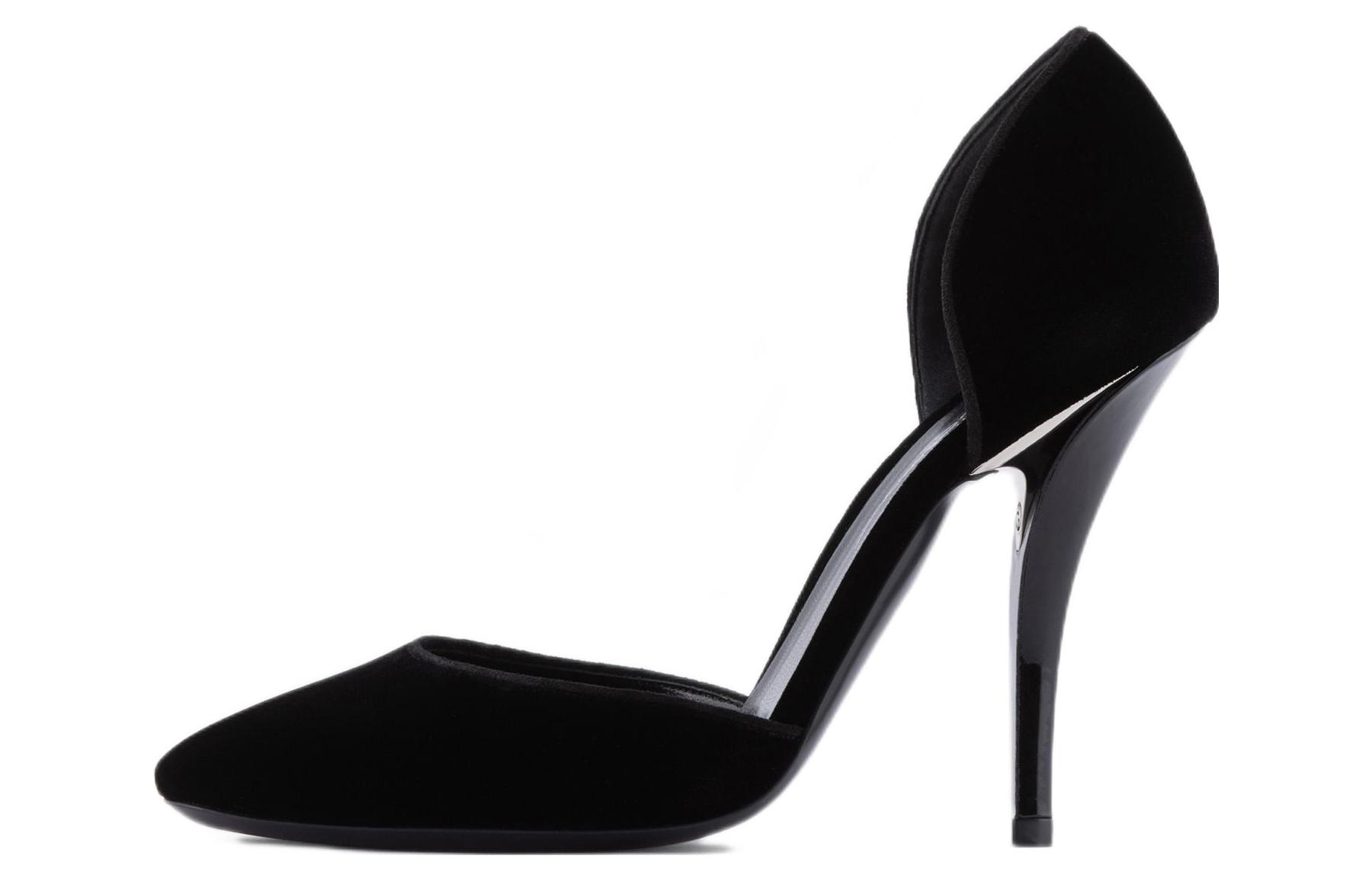 (Women) Emporio Armani Velvet Round Toe Slip-On Stiletto 'Black' X1E934XD115100002