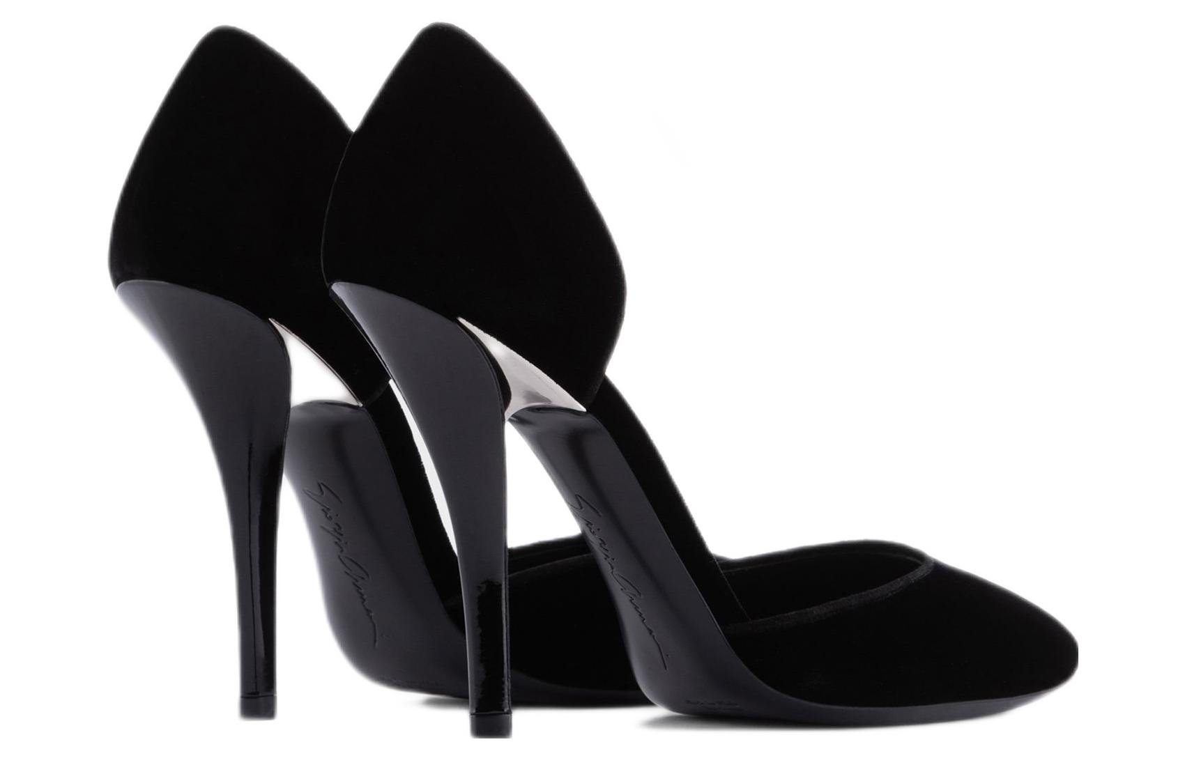 Lookbook (W) Emporio Armani Velvet Hujung Bulat Slip-On Stiletto 'Hitam' X1E934XD115100002