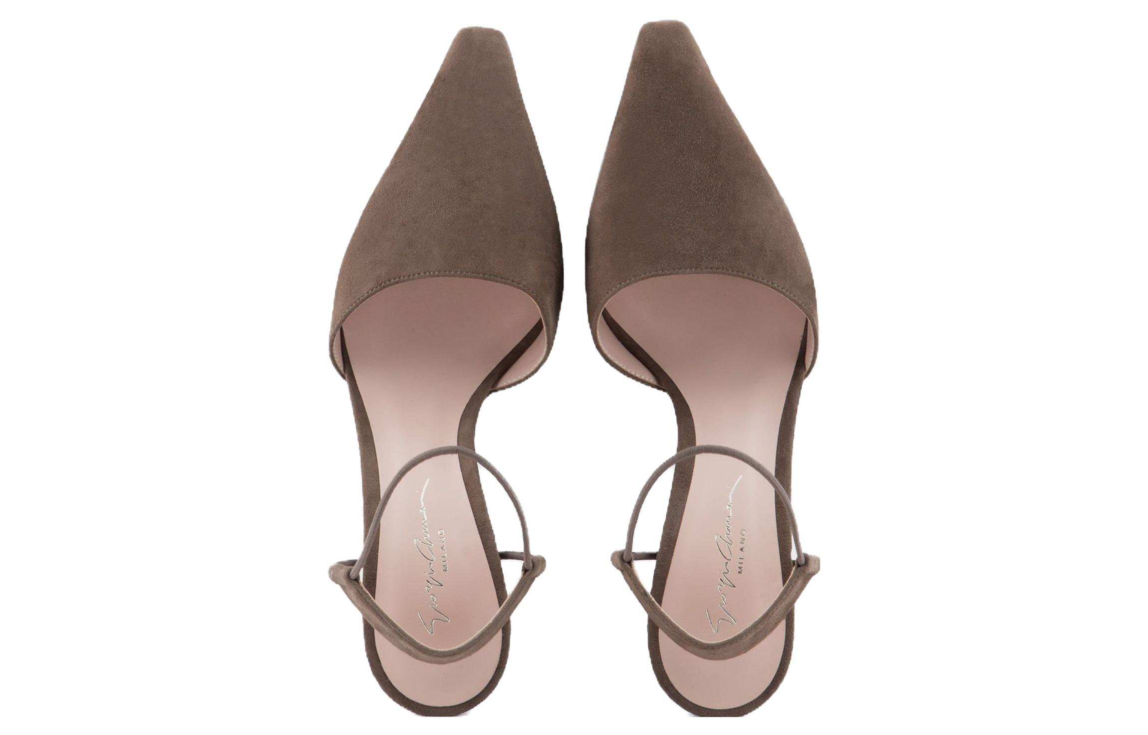 (W) Emporio Armani Velvet Slip-On Fashion Stiletto 'Brown' 圖 3