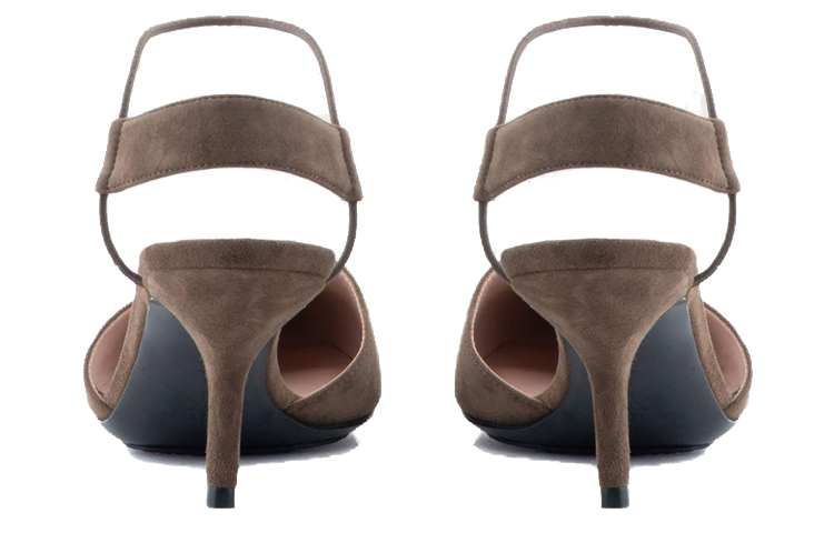 (W) Emporio Armani Velvet Slip-On Fashion Stiletto 'Brown' 圖 4