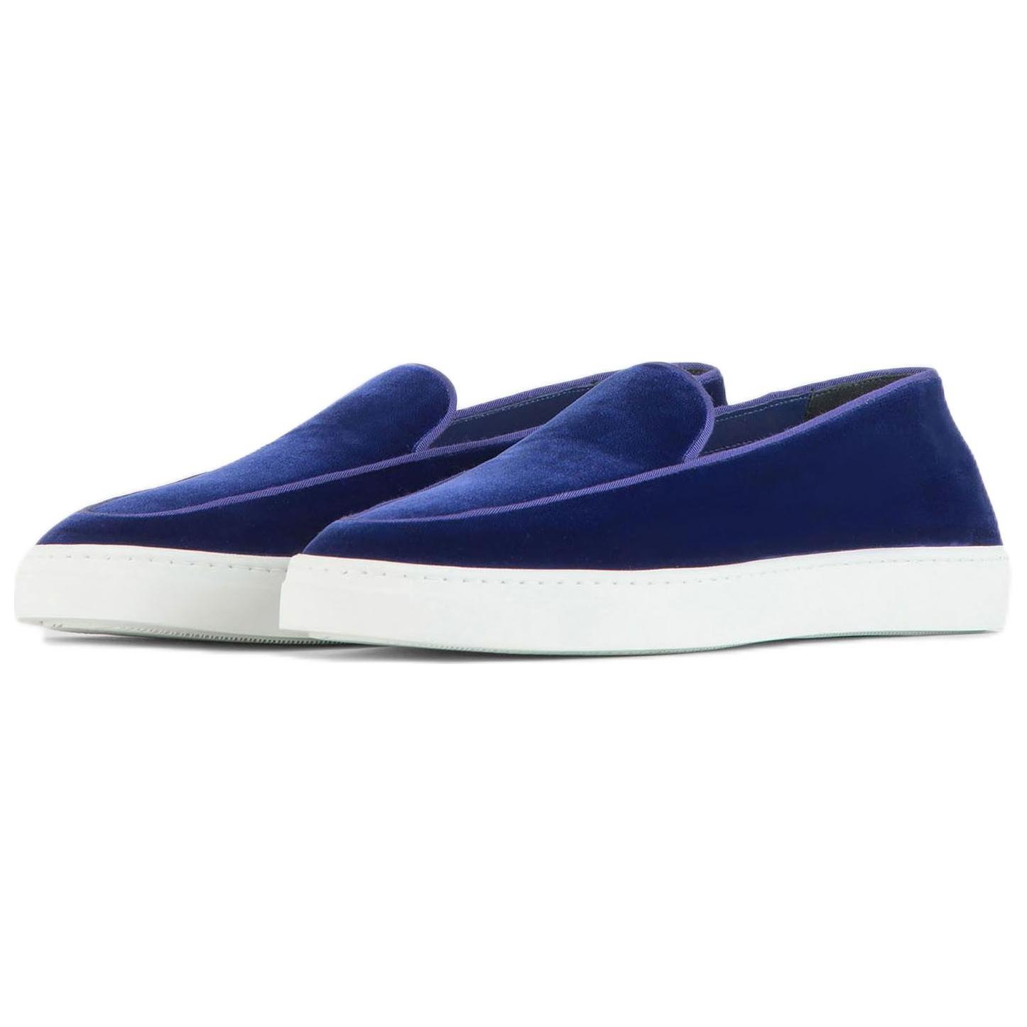 (W) Emporio Armani Velvet Slip-On Low Top 'Blue' 圖 3