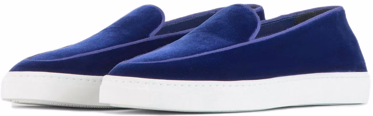 (Women) Emporio Armani Velvet Slip-On Low Top 'Blue' X1Y004XL784100133 Lookbook (Women) Emporio Armani Velvet Slip-On Low Top 'Blue' X1Y004XL784100133