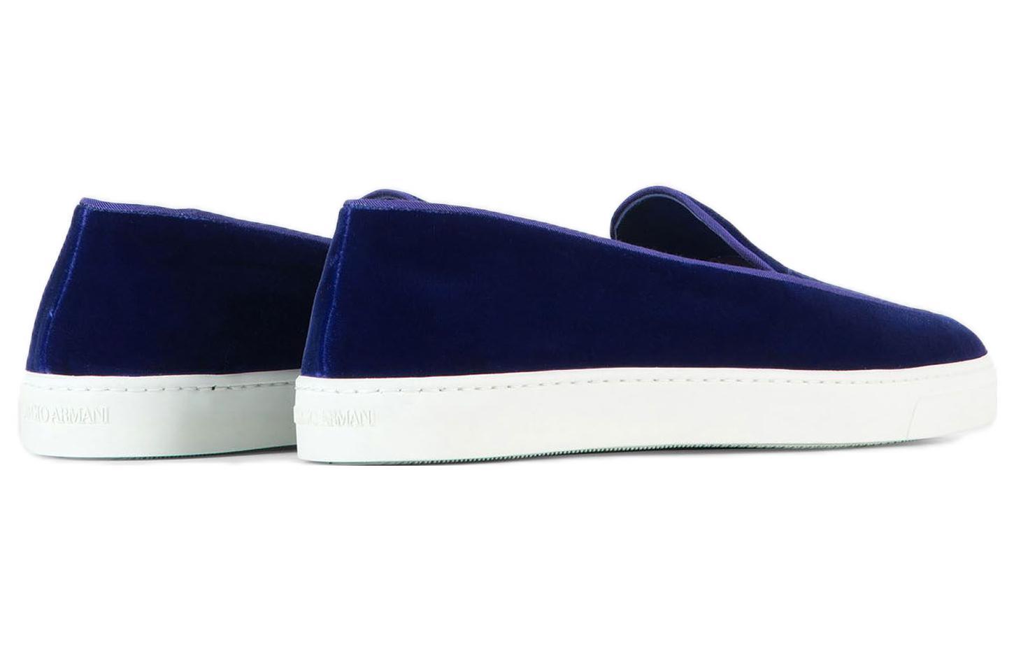 (W) Emporio Armani Velvet Slip-On Low Top 'Blue' 圖 5