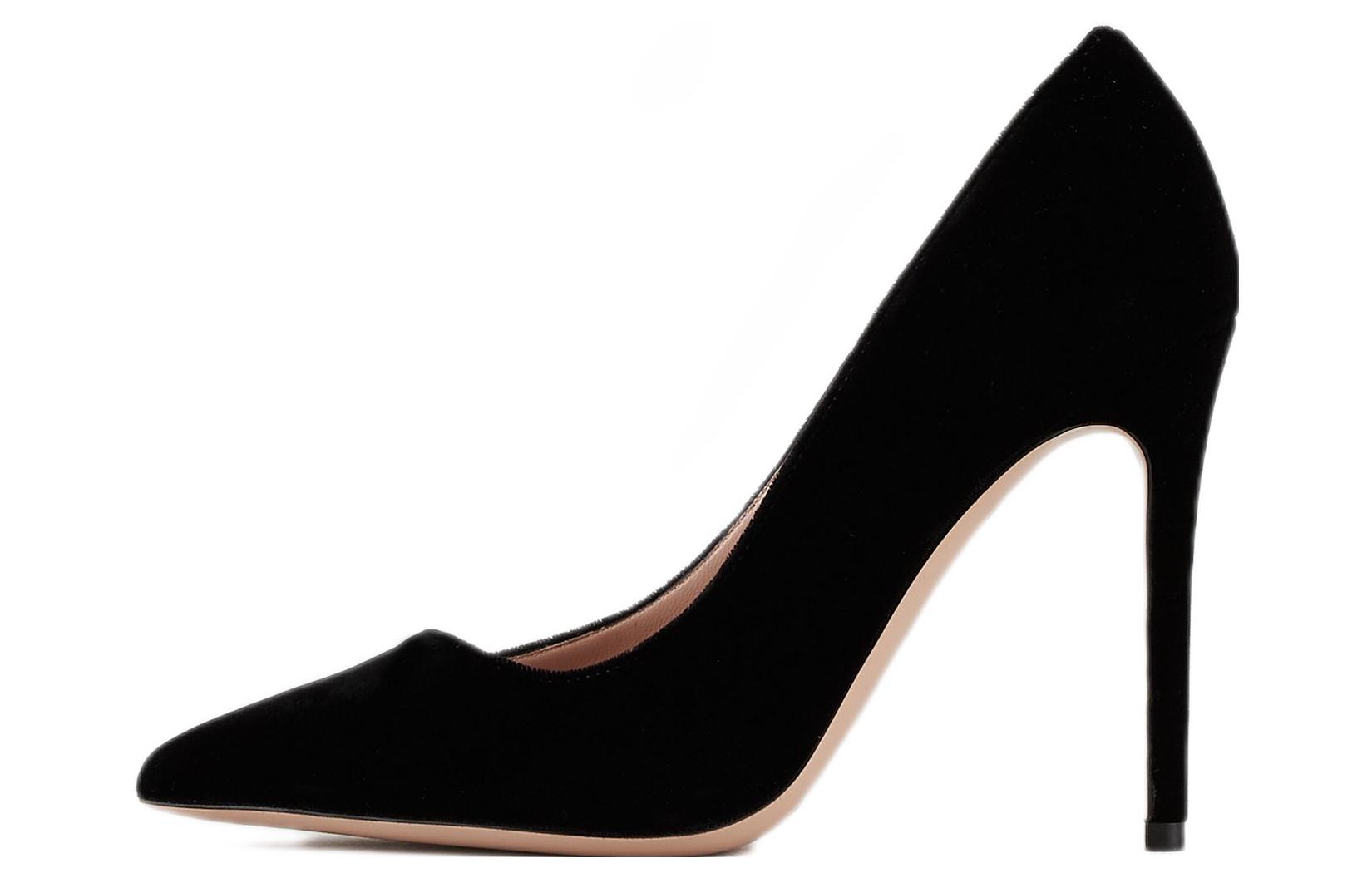 (W) Emporio Armani Velvet Sock-like Stiletto 'Black'