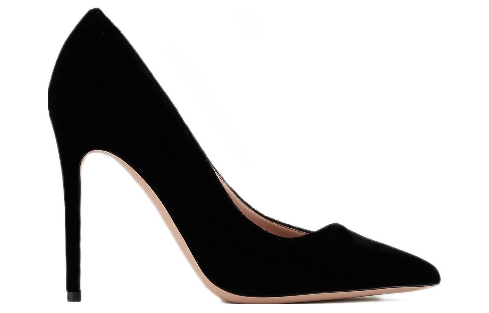 (W) Emporio Armani Velvet Sock-like Stiletto 'Black' 圖 2