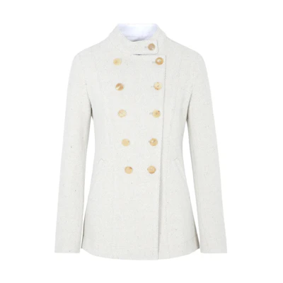 (Women) Emporio Armani White Double-Breasted Casual Jacket H4NG15-E2105-1010