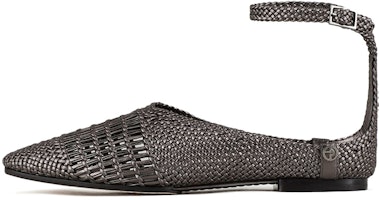 (Women) Emporio Armani Woven Leather Flat 'Silver' X1R012XF522Q392 (Women) Emporio Armani Woven Leather Flat 'Silver' X1R012XF522Q392