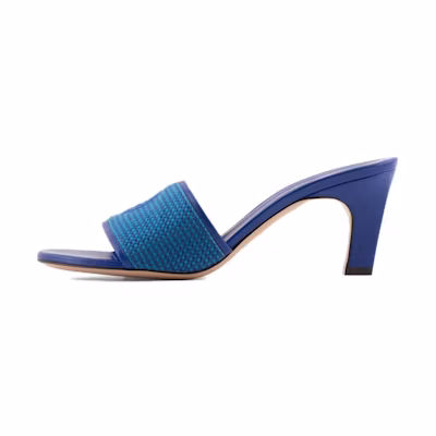 (W) Emporio Armani Woven Slip-On High Heels 'Blue'