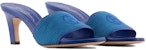 (W) Emporio Armani Tumit Tinggi Tenunan Slip-On 'Biru' X1R017XN8321T125