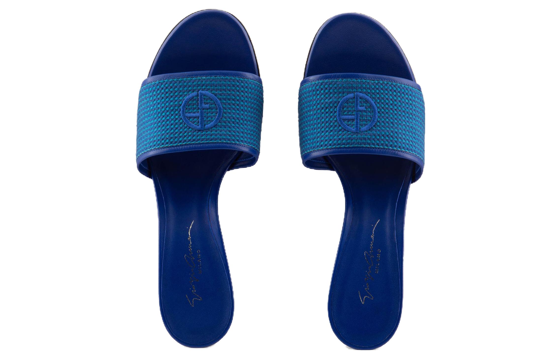 Lookbook (W) Emporio Armani Tumit Tinggi Tenunan Slip-On 'Biru' X1R017XN8321T125
