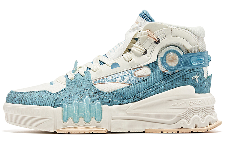 (W) ERKE 伍六七 Hongxing High-Top Sneaker 'White Blue'