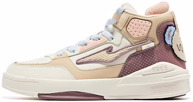 (Women) ERKE Hongxing High-Top Skate Shoe 'White Brown Blue' 92122401027-002 (Women) ERKE Hongxing High-Top Skate Shoe 'White Brown Blue' 92122401027-002