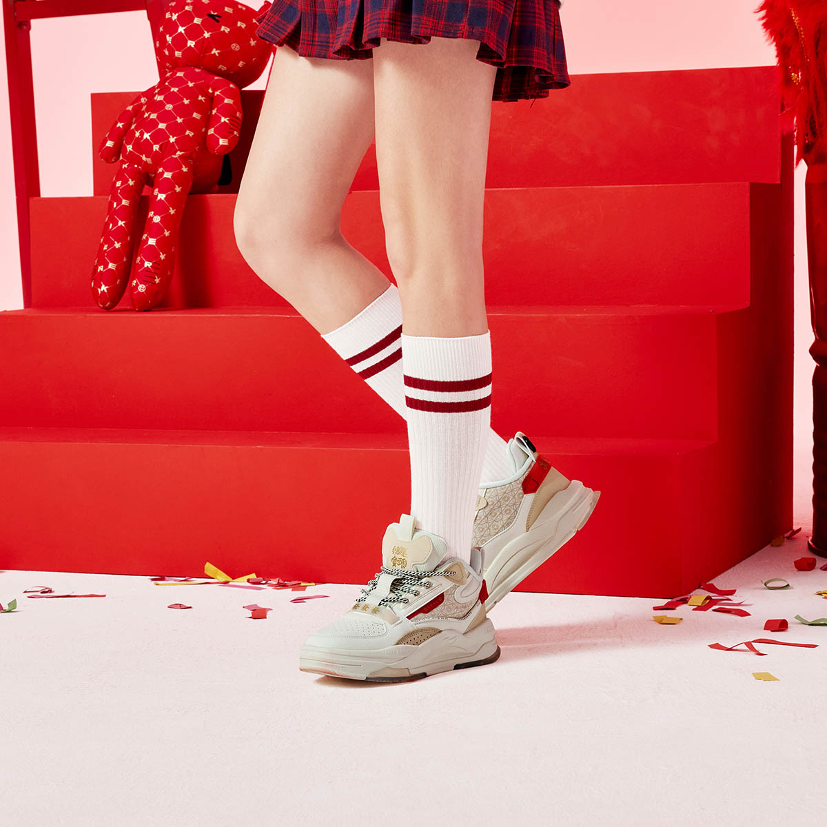 (W) ERKE Hongxing Low 'White Red' 圖 5