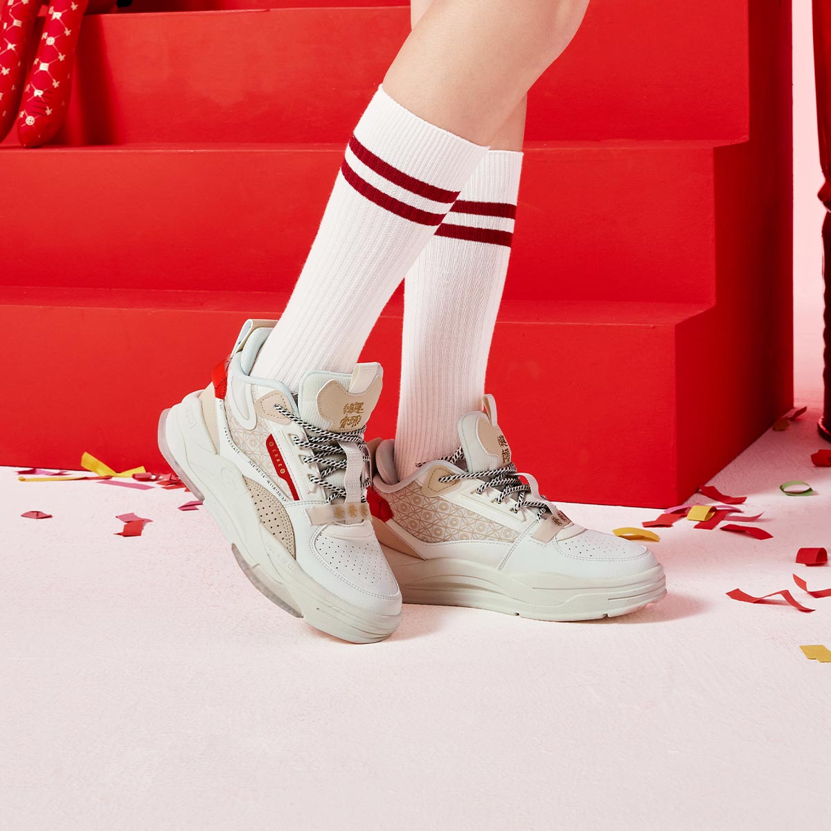 (W) ERKE Hongxing Low 'White Red' 圖 6