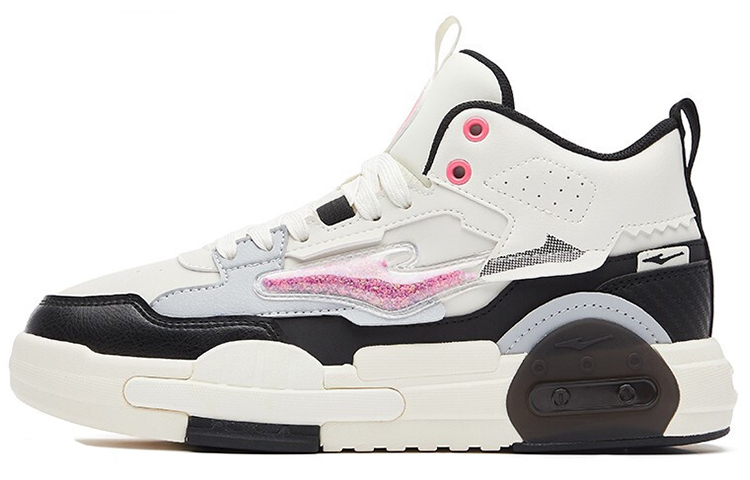 (Women) ERKE Hongxing Mid-Top 'Cream Black' 52122301415-002