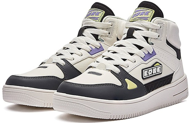 (Women) ERKE Hongxing Mid-Top Skate Shoes 'White Black' V2121401242-001 Lookbook (Women) ERKE Hongxing Mid-Top Skate Shoes 'White Black' V2121401242-001