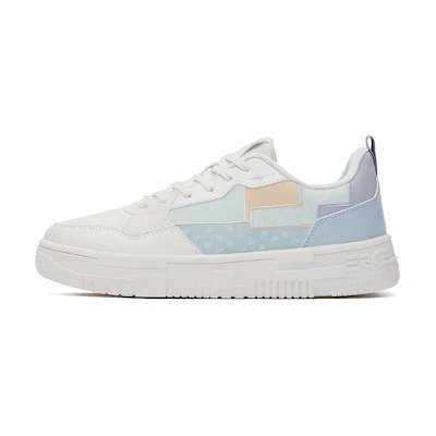 (W) ERKE Hongxing Retro Low-Top Sneakers 'Cashew Flower Light Blue'