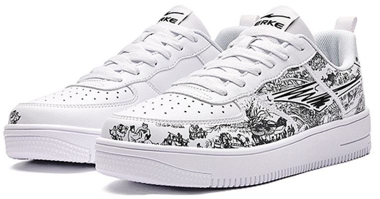 (Women) ERKE Hongxing x Qingming Shanghe Yuan 'Black and White' 52122201096-001 Order (Women) ERKE Hongxing x Qingming Shanghe Yuan 'Black and White' 52122201096-001