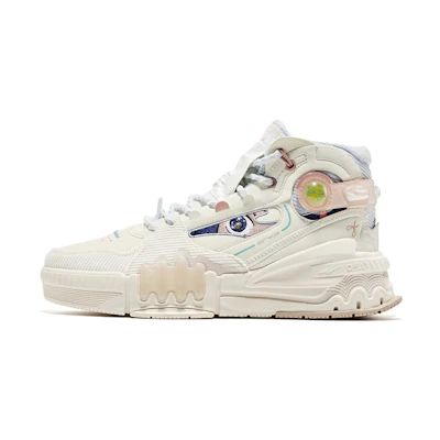 (W) ERKE Wu Liu Qi Hongxing High-Top Sneaker 'White Blue Pink'
