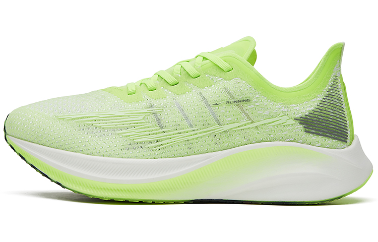(W) ERKE Xtep (鸿星尔克) Flying Feather (灵羽) Marathon 'Fluorescent Lime White'