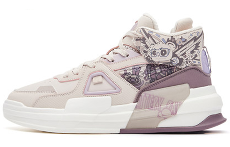 (Women) ERKE Xtep 'Battery Panda Grey Purple High-Top' 52122301428-103