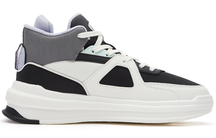 Order 鴻星爾克 電池熊貓 厚底休閒拼接 高筒板鞋 女款 黑白