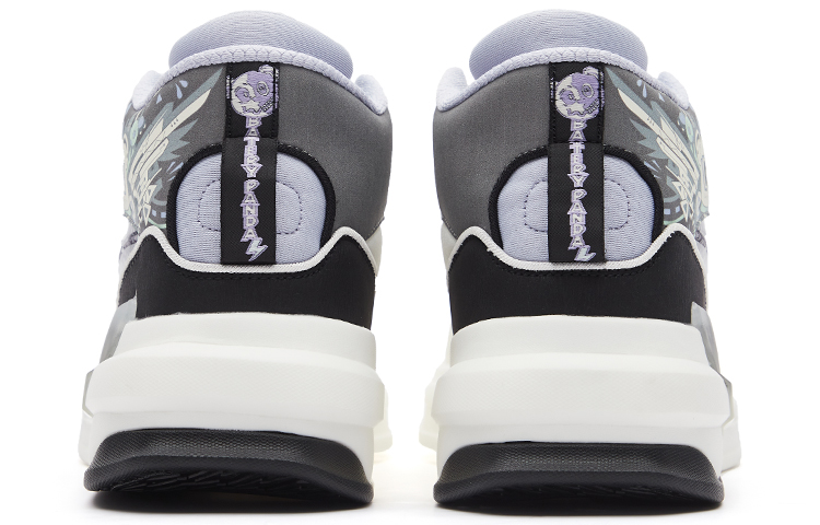 Shop 鴻星爾克 電池熊貓 厚底休閒拼接 高筒板鞋 女款 黑白