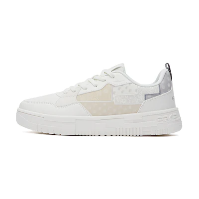 (W) ERKE Xtep Canvas Low 'Cashew Flower White Grey'