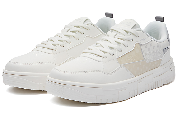 (W) ERKE Xtep Canvas Low 'Cashew Flower White Grey' 圖 2